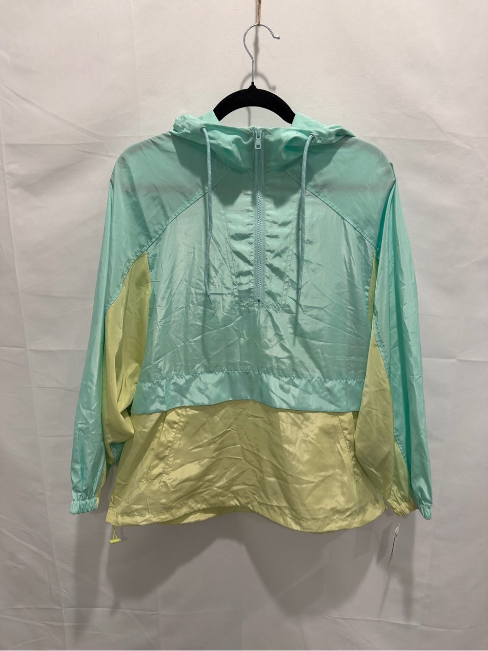 NWT BP by Nordstrom Light Green & Pale Yellow Women's Windbreaker Jacket size S.